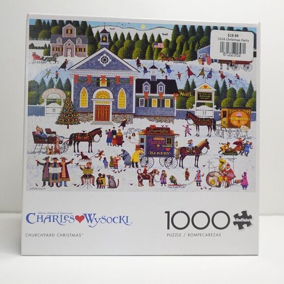 Buffalo Games 1000 Piece Charles Wysocki Churchyard Christmas Jigsaw Puzzle - Picture 1 of 10